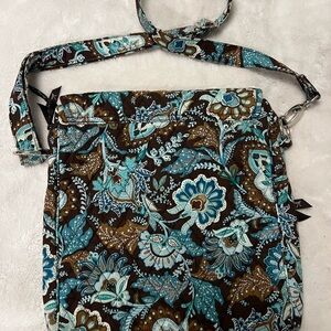 Vera Bradley Blue and Brown Paisley Crossbody Bag